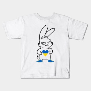 Ukraine heart Rabbit with sneakers, Ukraine, fight, support, love Kids T-Shirt